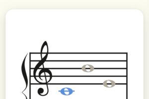 ピアノ音符カード 五線譜 練習画面